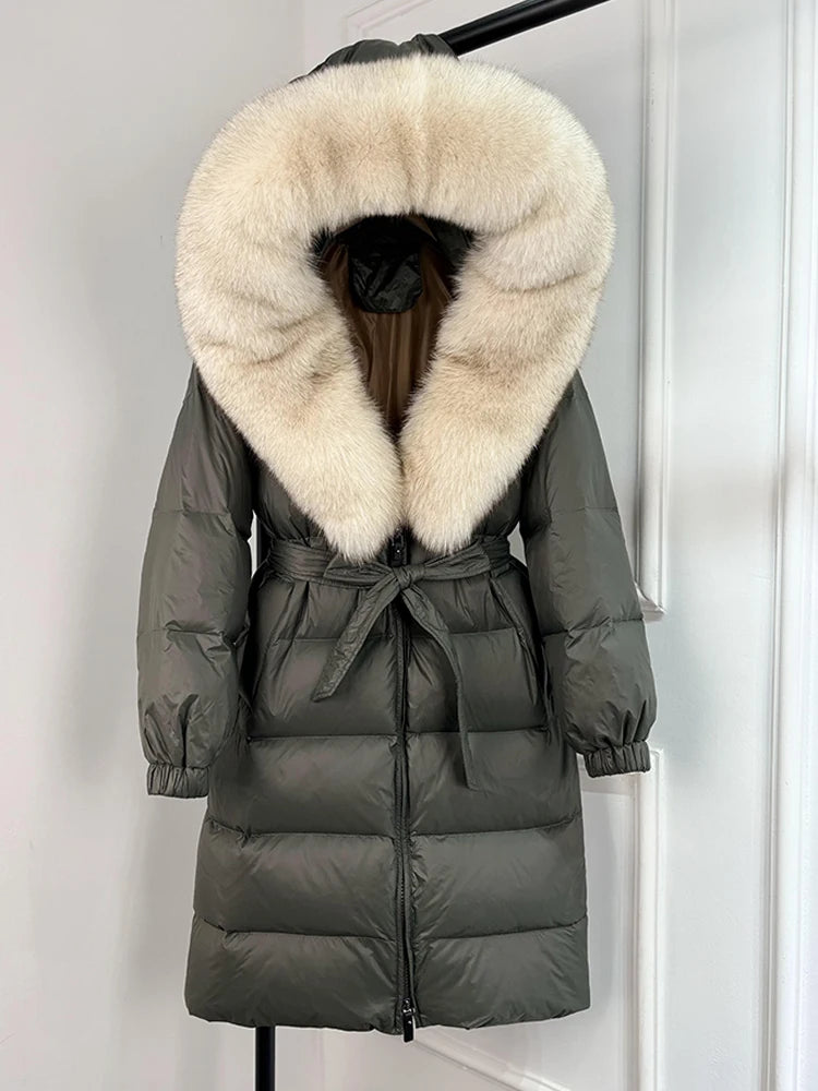 Imperial Fox-Trim Down Coat